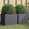 vidaXL Planters 2 pcs Anthracite 32x30x29 cm Steel
