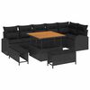 vidaXL Garden Sofa Set with Cushion with Storage 9 pcs Black