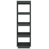 vidaXL Book Cabinet/Room Divider Grey 40x35x135 cm Solid Pinewood