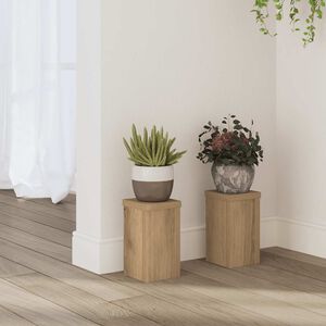 vidaXL Plant Stand 2 pcs Oak 10 x 10 x 18 cm Engineered Wood