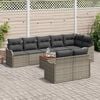 vidaXL Garden Sofa Set with Cushion 9 pcs Grey Poly Rattan