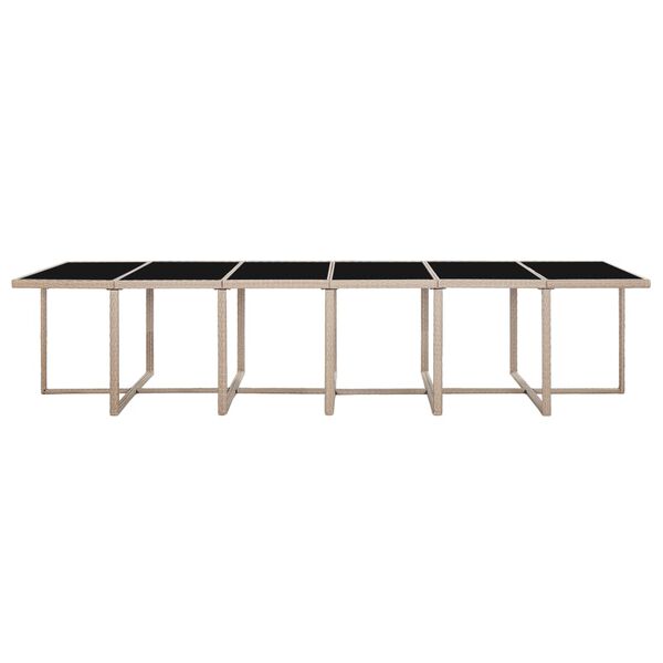 vidaXL 17 Piece Outdoor Dining Set with Cushions Poly Rattan Beige