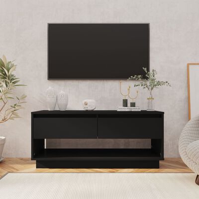vidaXL TV Cabinet Black 102x41x44 cm Engineered Wood