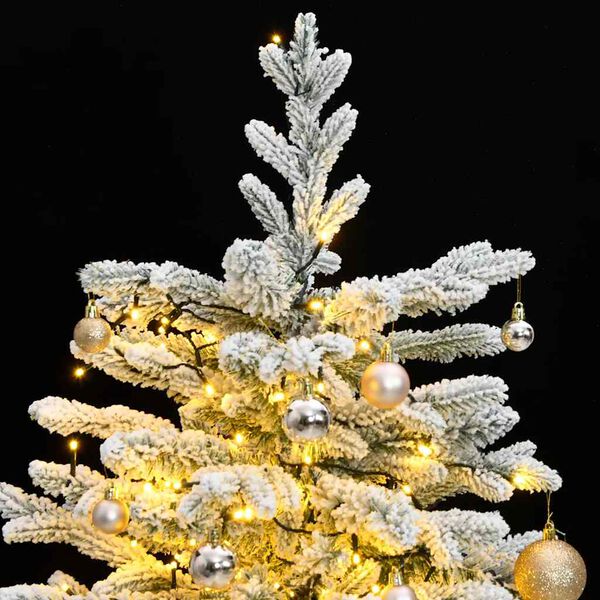 vidaXL Artificial Hinged Christmas Tree 150 LEDs & Ball Set 150 cm