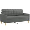 vidaXL 3 Piece Sofa Set with Cushions Dark Grey Fabric