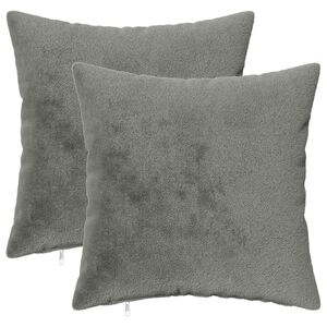 vidaXL Throw Pillow 2 pcs HEERLEN Dark Grey 50 x 50 cm Flannel
