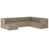 vidaXL 7 Piece Garden Lounge Set with Cushions Grey Poly Rattan