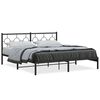 vidaXL Metal Bed Frame without Mattress with Headboard Black 180x200cm