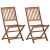 vidaXL Folding Garden Chairs 2 pcs with Cushions Solid Wood Acacia