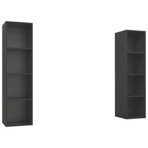 vidaXL Wall-mounted TV Cabinets 2 pcs Grey Engineered Wood