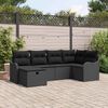 vidaXL Garden Sofa Set with Cushion 6 pcs Black Poly rattan