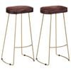vidaXL Bar Chair | Set of 2 | Walnut brown and brass