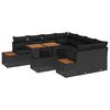vidaXL Garden Sofa Set 9 pcs Black Poly Rattan