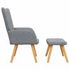 vidaXL Relaxing Chair with a Stool Light Grey Fabric