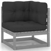 vidaXL 10 Piece Garden Lounge Set with Cushions Grey Solid Pinewood