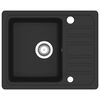 vidaXL Granite Kitchen Sink Single Basin Black