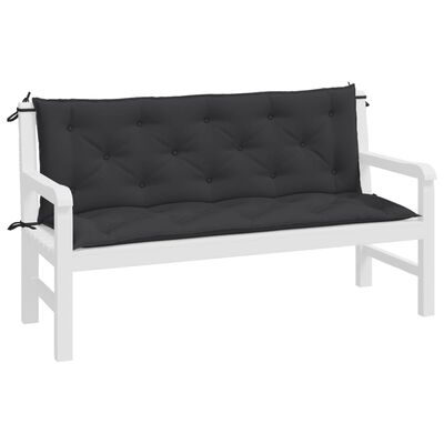 vidaXL Garden Bench Cushions 2pcs Black 150x50x7cm Oxford Fabric