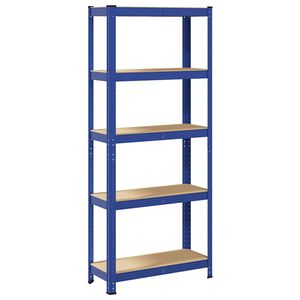 vidaXL 5-Layer Storage Shelf Blue Steel&Engineered Wood