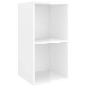 vidaXL Wall-mounted TV Cabinet High Gloss White 37x37x72 cm Engineered Wood