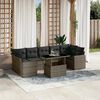 vidaXL 8 Piece Garden Sofa Set with Cushions Grey Poly Rattan