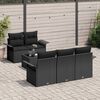 vidaXL Sofa Set with Cushion 6 pcs Black Poly Rattan