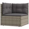 vidaXL Garden Corner Sofa with Cushions Grey Poly Rattan