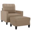 vidaXL Sofa Chair with Footstool Cappuccino 60 cm Faux Leather