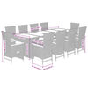 vidaXL 11 Piece Garden Dining Set with Cushions Grey Poly Rattan