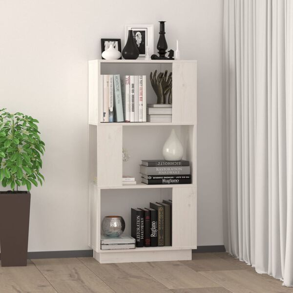 vidaXL Book Cabinet/Room Divider White 51x25x101 cm Solid Wood Pine