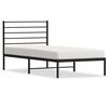 vidaXL Metal Bed Frame without Mattress with Headboard Black 90x190cm