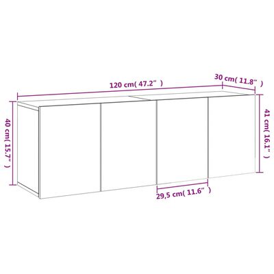 vidaXL TV Cabinets Wall-mounted 2 pcs White 60x30x41 cm