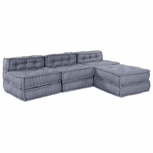 vidaXL Modular Sofa Unit Fabric Grey 210 x 140 x 56 cm