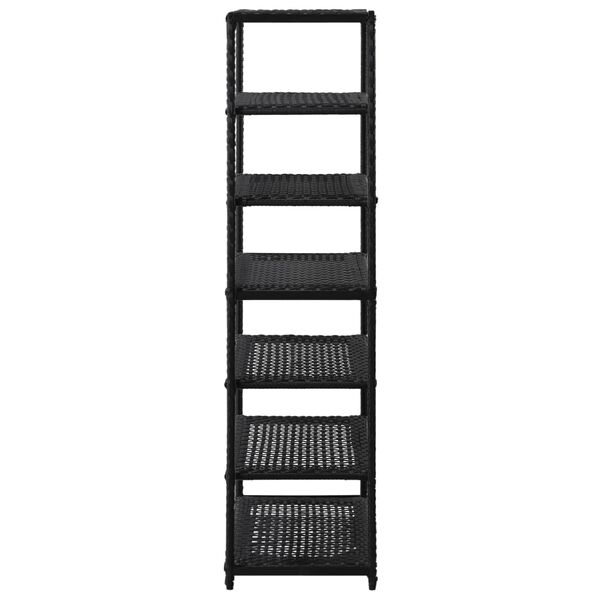 vidaXL Shoe Rack Black 50x30x120 cm Poly Rattan