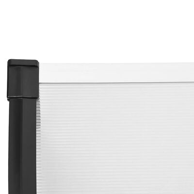 vidaXL Door Canopy Black and Transparent 122x90 cm Polycarbonate