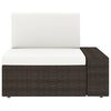 vidaXL Sectional Sofa 3-Seater Poly Rattan Brown