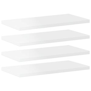 vidaXL Bookshelf Boards 4 pcs High Gloss White 40x20x1.5 cm Engineered Wood