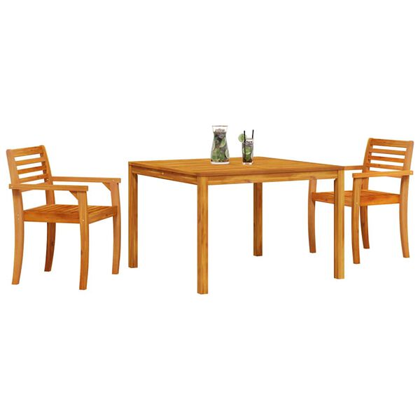 vidaXL Garden Dining Set 3 pcs Brown Solid Acacia Wood