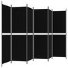 vidaXL 6-Panel Room Divider Black 300x180 cm Fabric