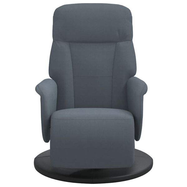 vidaXL Recliner Chair with Footrest Dark Grey Velvet