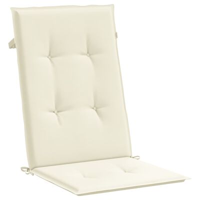 vidaXL Garden Highback Chair Cushions 4 pcs Cream 120x50x3 cm Fabric