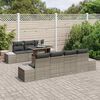 vidaXL Garden Sofa Set 8 pcs Grey Poly Rattan and Powder-Coated Steel