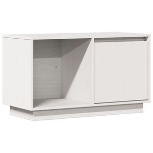vidaXL Tv Cabinet | White | Solid Pine Wood | Medium | Tv Cabinet | Rectangular