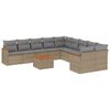 vidaXL 11 Piece Garden Sofa Set with Cushions Beige Poly Rattan