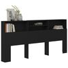 vidaXL Headboard Cabinet Black 220x19x103.5 cm