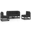 vidaXL 4 Piece Garden Lounge Set with Cushions Solid Pinewood