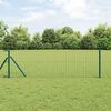 vidaXL Fence Post 7 pcs Green Steel