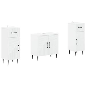 vidaXL 2 Piece Bathroom Cabinet Set HAARLEM White Engineered Wood