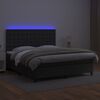 vidaXL Box Spring Bed with Mattress&LED Black 153x203 cm Queen Size Faux Leather
