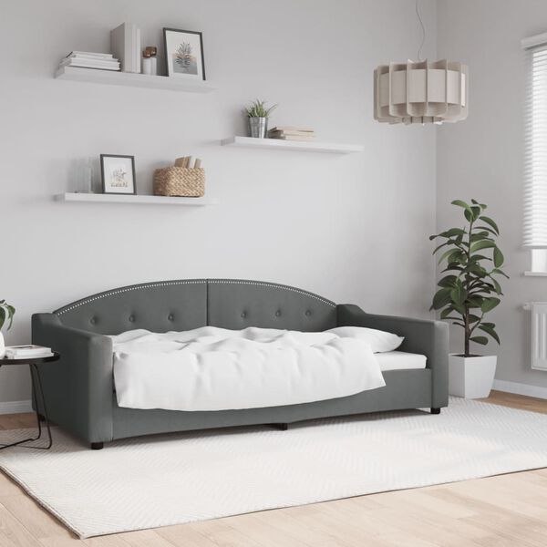 vidaXL Day Bed without Mattress Dark Grey 90x190 cm Fabric