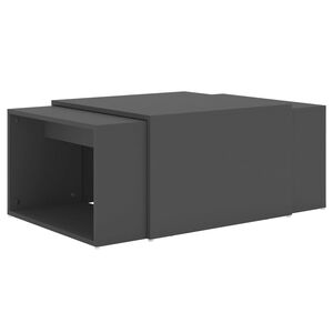 vidaXL Nesting Coffee Table Set | Grey | Engineered Wood | Adjustable